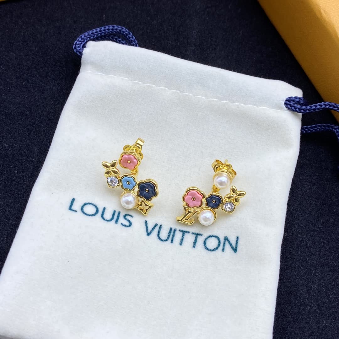 Louis Vuitton Pearl and Gemstone Earrings